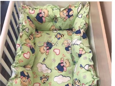 Детска колекция  Бебешки хавлии|Бебешки чаршафи  Бебешко спално бельо - Зелени мечета